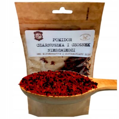 POMIDOR Z CZARNUSZKĄ I CZOSNKIEM NIEDŹWIEDZIM